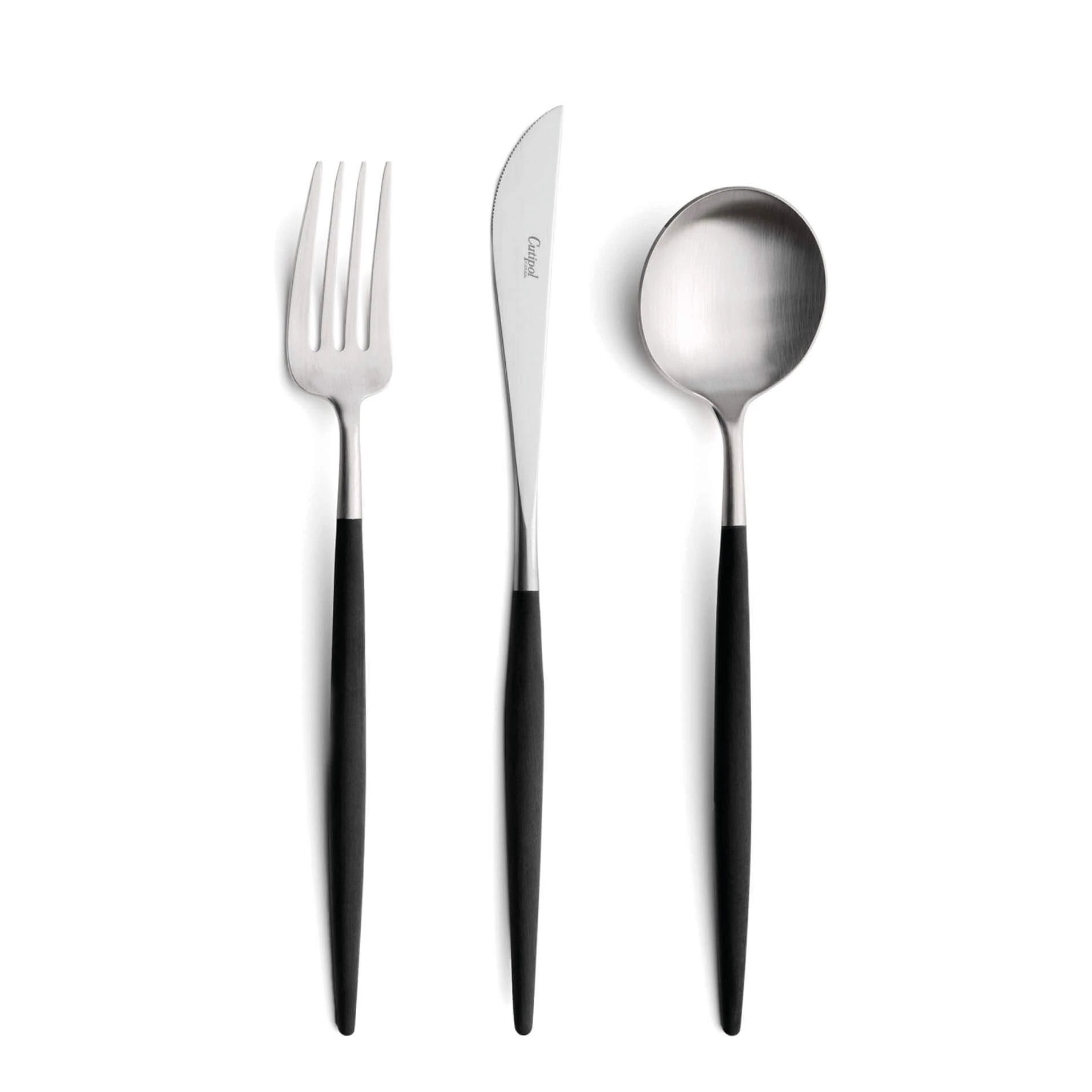 Flatware in Black Acrylic  Dinner Fork, Salad Fork & Dinner Knife
